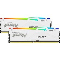 Kingston FURY FURY Beast 64 GB 5600 MT/s DDR5 CL40 DIMM (Kit da 2 moduli) White RGB XMP, Memoria bianco, 64 GB, 2 x 32 GB, DDR5, 288-pin DIMM