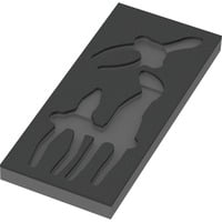 Wera 9880 Inserto in schiuma per set di pinze KNIPEX 1, vuoto, Deposito Nero/grigio