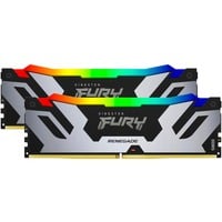 Kingston FURY FURY 16GB 7200MT/s DDR5 CL38 DIMM (Kit da 2) Renegade RGB XMP, Memoria Nero/Argento, 32 GB, 2 x 16 GB, DDR5, 288-pin DIMM