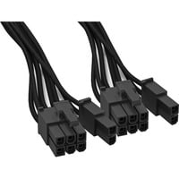 be quiet! CP-6620 0,6 m, Gestione dei cavi Nero, 2 x PCI-E(6+2 pin), 0,6 m, Maschio, Maschio, Dritto, Dritto