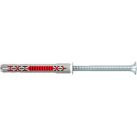 fischer Tassello a gambo lungo DuoXpand 8x80 T grigio chiaro/Rosso