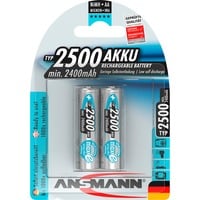 Ansmann 5035432 batteria per uso domestico Stilo AA Nichel-Metallo Idruro (NiMH) argento, Stilo AA, Nichel-Metallo Idruro (NiMH), 1,2 V, 2500 mAh, 14,5 x 14,5 x 50,5 mm