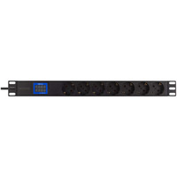 BlueWalker PowerWalker PDU LC-10A 7x CEE 7/3 (ingresso IEC C14), Alimentazione elettrica Nero