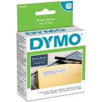 Dymo LW etichette di ritorno originali | 25 mm x 54 mm | 12 rotoli da 500 etichette facilmente staccabili | autoadesive | per etichettatrici LabelWriter | originali Bianco, Etichetta per stampante autoadesiva, Carta, Permanente, Rettangolo, LabelWriter