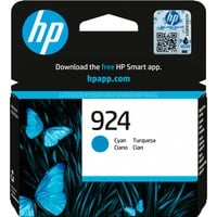 HP Cartuccia di inchiostro ciano originale 924 Resa standard, Ciano, 1 pz, 400 pagine, Confezione singola
