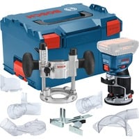 Bosch Fresatrice per bordi a batteria GKF 18V-8 Professional solo + unità di immersione, Router blu/Nero