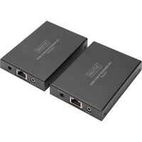 Digitus Set extender HDMI KVM IP, 150 metri, Estensione HDMI Nero