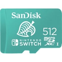 SanDisk SDSQXAO-512G-GNCZN memoria flash 512 GB MicroSDXC UHS-I, Scheda di memoria Menta, 512 GB, MicroSDXC, UHS-I, 100 MB/s, 90 MB/s, Verde