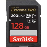 SanDisk Extreme PRO 128 GB SDXC UHS-I Classe 10, Scheda di memoria Nero, 128 GB, SDXC, Classe 10, UHS-I, 200 MB/s, 90 MB/s