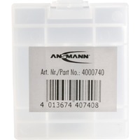 Ansmann 4000740 scatola batteria Trasparente, Bianco, Contenitore batteria trasparente, Trasparente, Bianco, 4 AAA / AA
