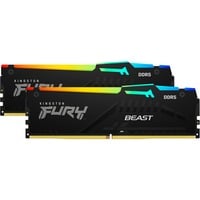 Kingston FURY FURY Beast 32 GB 5600 MT/s DDR5 CL36 DIMM (Kit da 2 moduli) RGB, Memoria Nero, 32 GB, 2 x 16 GB, DDR5, 288-pin DIMM