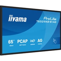 iiyama T6529AS-B1AG visualizzatore di messaggi Design chiosco 163,8 cm (64.5") LED Wi-Fi 420 cd/m² 4K Ultra HD Nero Touch screen Processore integrato Android 24/7, Monitor LED Nero (opaco), Design chiosco, 163,8 cm (64.5"), LED, 3840 x 2160 Pixel, Wi-Fi, 24/7