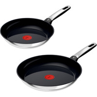 Tefal Set di padelle acciaio inox Emotion, 2 pezzi Nero/in acciaio inox