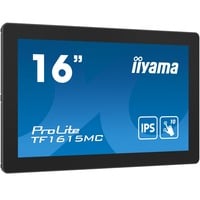 iiyama ProLite TF1615MC-B1 Monitor PC 39,6 cm (15.6") 1920 x 1080 Pixel Full HD Touch screen Nero, Monitor LED Nero, 39,6 cm (15.6"), 1920 x 1080 Pixel, Full HD, 25 ms, Nero