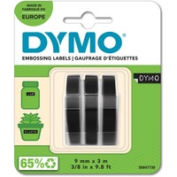 Dymo 3D Nastro Etichette a Rilievo Autoadesive | Rotoli da 9 mm x 3 m | stampa bianca su nero |Per Omega e Junior etichettatrice a rilievo| Confezione da 3, Nastro di scrittura Belgio, 3 m, 3 pz, 89 mm, 105 mm, 50 mm