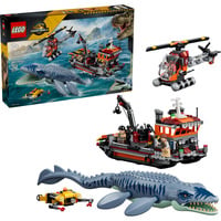 LEGO Jurassic World Attacco del Mosasauro alla barca, Giochi di costruzione 