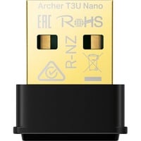 TP-Link Archer T3U Nano WLAN 1267 Mbit/s, Adattatore Wi-Fi Wireless, USB, WLAN, Wi-Fi 5 (802.11ac), 1267 Mbit/s, Nero
