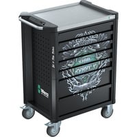 Wera 9705 Tool Rebel Carrello da officina Stainless 1, con equipaggiamento, Carrelli per attrezzi Nero/Argento