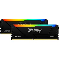 Kingston FURY FURY Beast 32GB 3200MT/s DDR4 CL16 DIMM (Kit da 2) RGB, Memoria Nero, 32 GB, 2 x 16 GB, DDR4, 288-pin DIMM