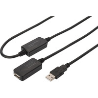 Digitus Cavo di prolunga USB 2.0 attivo, 20 metri Nero