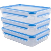Emsa 515645 recipiente per cibo Rettangolare Scatola 1,2 L Trasparente 3 pz, Casella trasparente/Blu, Scatola, Rettangolare, 1,2 L, Trasparente, Polipropilene (PP), Elastomero Termoplastico (TPE), Germania