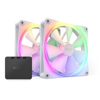 NZXT F140 RGB TWIN Case per computer, Processore Ventilatore 14 cm Bianco 2 pz, Ventola bianco, Ventilatore, 14 cm, 500 Giri/min, 1800 Giri/min, 32,5 dB, 24,85 pdc/min