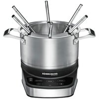 Rommelsbacher F 1200 fondue, gourmet & wok 1,5 L 6 persona(e), Fonduta accaio/Nero, 6 persona(e), 1,5 L, Nero, Acciaio inossidabile, Rotondo, Acciaio inossidabile, Pulsanti