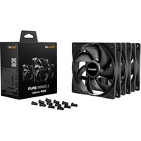 be quiet! Pure Wings 3 120mm | PWM Triple Pack Case per computer Ventilatore 12 cm Nero 3 pz, Ventola Nero, Ventilatore, 12 cm, 1600 Giri/min, 84,8 m³/h, Nero