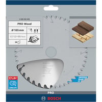 Bosch 2 608 642 602 non classificato, Lama per sega Legno, 16,5 cm, 2 cm, 1,2 mm, 1,7 mm, ATB (Angolo smussato superiore alternato)