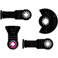 Bosch 2 608 661 696 accessorio per apparato multifunzione Set di lame argento, Set di lame, Legno, Acciaio al carbonio (HCS), 4 pz, Blister