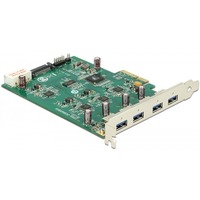 DeLOCK 89325 scheda di interfaccia e adattatore Interno USB 3.2 Gen 1 (3.1 Gen 1), Controller USB PCIe, USB 3.2 Gen 1 (3.1 Gen 1), Verde, Argento, Renesas uPD720202, 5 Gbit/s, Windows XP/XP-64/Vista/Vista-64/7/7-64