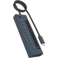 ICY BOX IB-HUB1450-C31 10000 Mbit/s Antracite, Hub USB antracite, USB 3.2 Gen 2 (3.1 Gen 2) Type-C, 10000 Mbit/s, Antracite, Alluminio, 20 W, Cavo tondo