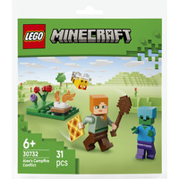 LEGO Minecraft Incontro di Alex intorno al falò, Giochi di costruzione 