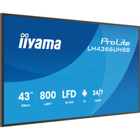 iiyama LH4366UHSB-B1AG, Public Display Nero (opaco)