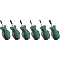 Bosch Set di cacciaviti corti, 6 pezzi, Cacciavite verde/Nero