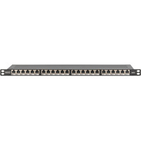 Digitus Pannello patch ad alta densità CAT 6A, classe E, 24 porte, Patch Panel Nero