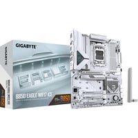 GIGABYTE B850 EAGLE WIFI7 ICE Scheda madre - CPU AMD Ryzen serie 9000, VRM digitale a 8+2+2 fasi, fino a 8200 MHz DDR5 (O.C.), 1x M.2 PCIe 5.0 + 2x M.2 PCIe 4.0, Wi-Fi 7, LAN 2.5 GbE, USB 3.2 Gen 2 bianco/Argento