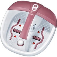 Beurer Vasca per pediluvio con bolle FB 35, Idromassaggio plantare bianco/Rosa