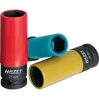 Hazet 903SPC/3 bussola Bussola Impact Blu, Rosso, Giallo, chiave combinata   multi colorata, Bussola Impact, Blu, Rosso, Giallo, 3 testina/e, 1/2", Metrico, 17,19,21 mm
