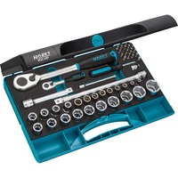 Hazet 953HP chiave a tubo Set di chiavi a bussola 47 pezzo(i), Set di strumenti Set di chiavi a bussola, 47 pezzo(i), Nero, Blu, Cromo, 1/2", 10,11,12,13,14,15,16,17,18,19,21,22,24,27 mm