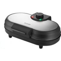 Unold 48165 crepiera 2 crepe 1000 W Nero, Acciaio inox, Pancakemaker acciaio inox satinato/Nero, 2 crepe, Nero, Acciaio inox, 13,5 cm, Alluminio, Manopola, 0,75 m