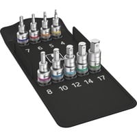 Wera 8740 C HF Set di bussole, chiave combinata   Set di bussole, 1/2", Metrico, 9 testina/e, 4,5,6,7,8,10,12,14,17 mm, 1/2"