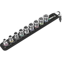 Wera Belt B 1 Set di bussole, chiave combinata   Nero/Argento, Set di bussole, 3/8", Metrico, 9 testina/e, 8,10,12,13,15,16,17,18,19 mm
