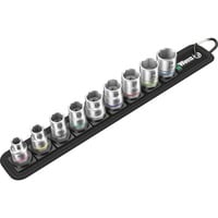 Wera Belt B 4 Set di bussole, chiave combinata   Nero/Argento, Set di bussole, 3/8", Metrico, 9 testina/e, 8,10,12,13,15,16,17,18,19 mm
