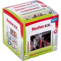fischer Dübel DUOPOWER 6x50 S LD, Tassello grigio chiaro/Rosso