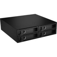 ICY BOX IB-2242SSK 13,3 cm (5.25") Vassoio per unità di memorizzazione Nero, Inquadramento Nero, 13,3 cm (5.25"), Vassoio per unità di memorizzazione, Nero, 2.5", SATA II, SATA III, Alluminio