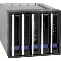 Icy Dock MB155SP-B pannello drive bay Nero, Inquadramento Nero/Argento, Nero, 1 ventola(e), 6 Gbit/s, 146,4 mm, 200,4 mm, 125 mm