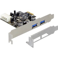 DeLOCK USB 3.0 PCI Express Card scheda di interfaccia e adattatore USB 3.2 Gen 1 (3.1 Gen 1), Controller USB PCIe, USB 3.2 Gen 1 (3.1 Gen 1), Nero, Argento, NEC, 5000 Mbit/s, Cablato, Lite retail