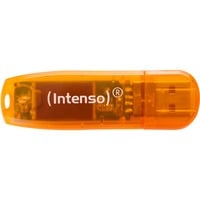 Intenso Rainbow Line unità flash USB 64 GB USB tipo A 2.0 Arancione, Chiavetta USB arancione , 64 GB, USB tipo A, 2.0, 28 MB/s, Cuffia, Arancione
