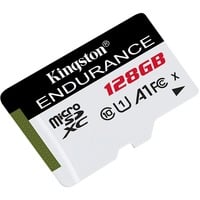 Kingston High Endurance 128 GB MicroSD UHS-I Classe 10, Scheda di memoria bianco/Nero, 128 GB, MicroSD, Classe 10, UHS-I, 95 MB/s, 45 MB/s